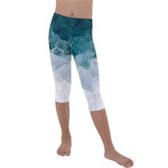 Blue Waves Kids  Lightweight Velour Capri Leggings  by goljakoff