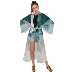 Blue Waves Maxi Kimono by goljakoff