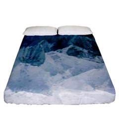 Blue Ocean Waves Fitted Sheet (queen Size) by goljakoff