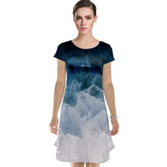 Blue Ocean Waves Cap Sleeve Nightdress by goljakoff