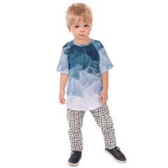 Blue Ocean Waves Kids  Raglan Tee