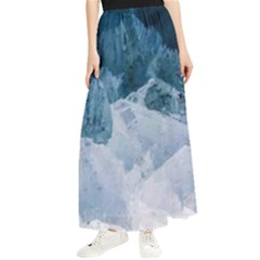 Blue Ocean Waves Maxi Chiffon Skirt by goljakoff