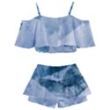 Blue ocean waves Kids  Off Shoulder Skirt Bikini View2