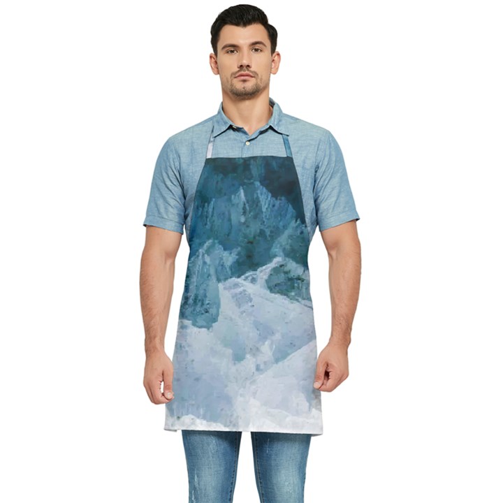 Blue ocean waves Kitchen Apron