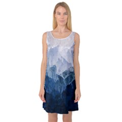 Blue Mountain Sleeveless Satin Nightdress by goljakoff