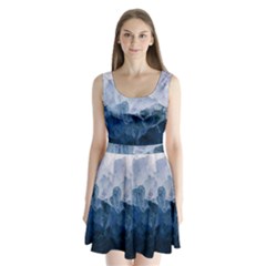 Blue Mountain Split Back Mini Dress  by goljakoff