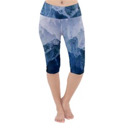 Blue Mountain Lightweight Velour Cropped Yoga Leggings by goljakoff