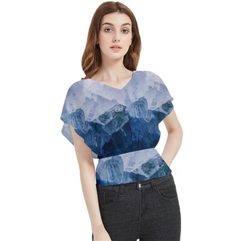 Blue Mountain Butterfly Chiffon Blouse by goljakoff