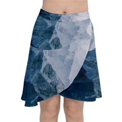 Blue Waves Chiffon Wrap Front Skirt by goljakoff