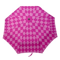 Pink Diamond Pattern Folding Umbrellas by ArtsyWishy