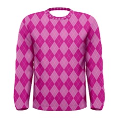 Pink Diamond Pattern Men s Long Sleeve Tee