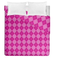 Pink Diamond Pattern Duvet Cover Double Side (queen Size) by ArtsyWishy