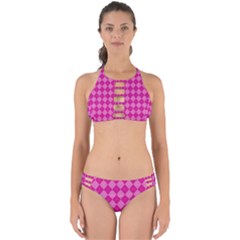 Pink Diamond Pattern Perfectly Cut Out Bikini Set by ArtsyWishy