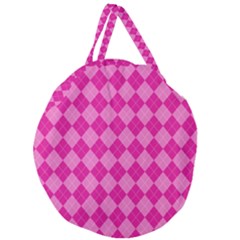 Pink Diamond Pattern Giant Round Zipper Tote by ArtsyWishy