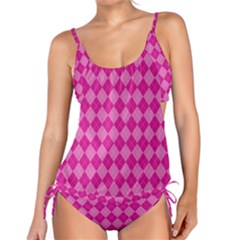 Pink Diamond Pattern Tankini Set by ArtsyWishy