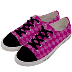 Pink Diamond Pattern Men s Low Top Canvas Sneakers by ArtsyWishy