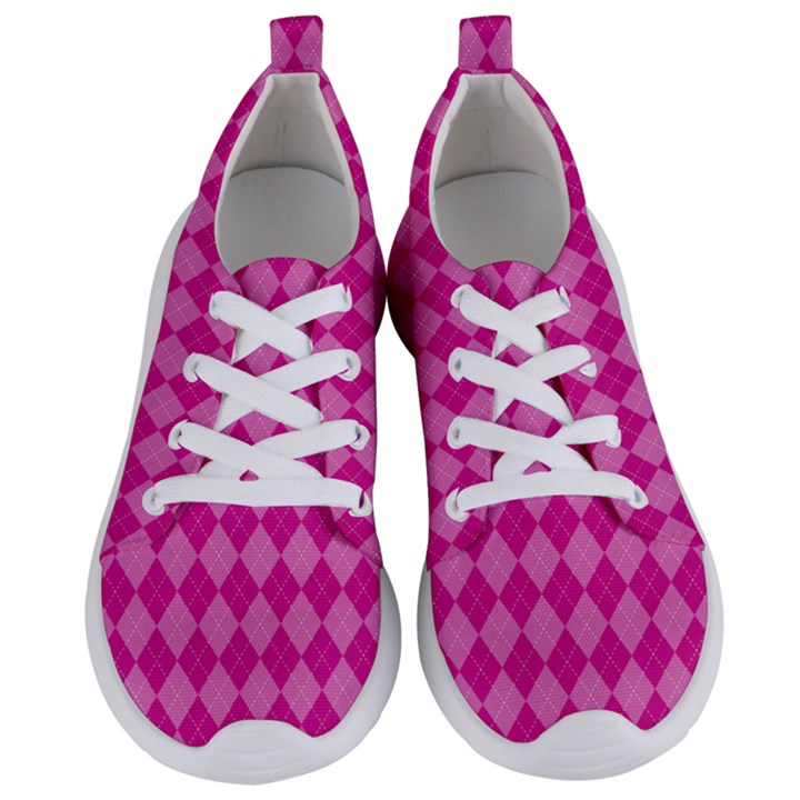 Pink Diamond Pattern Women s Lightweight Sports Shoes