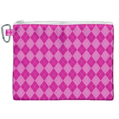 Pink Diamond Pattern Canvas Cosmetic Bag (xxl) by ArtsyWishy