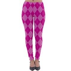 Pink Diamond Pattern Lightweight Velour Leggings by ArtsyWishy