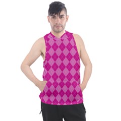 Pink Diamond Pattern Men s Sleeveless Hoodie by ArtsyWishy