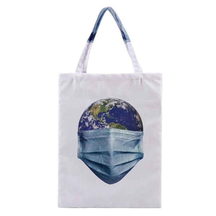 Earth With Face Mask Pandemic Concept Classic Tote Bag