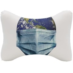 Earth With Face Mask Pandemic Concept Seat Head Rest Cushion by dflcprintsclothing