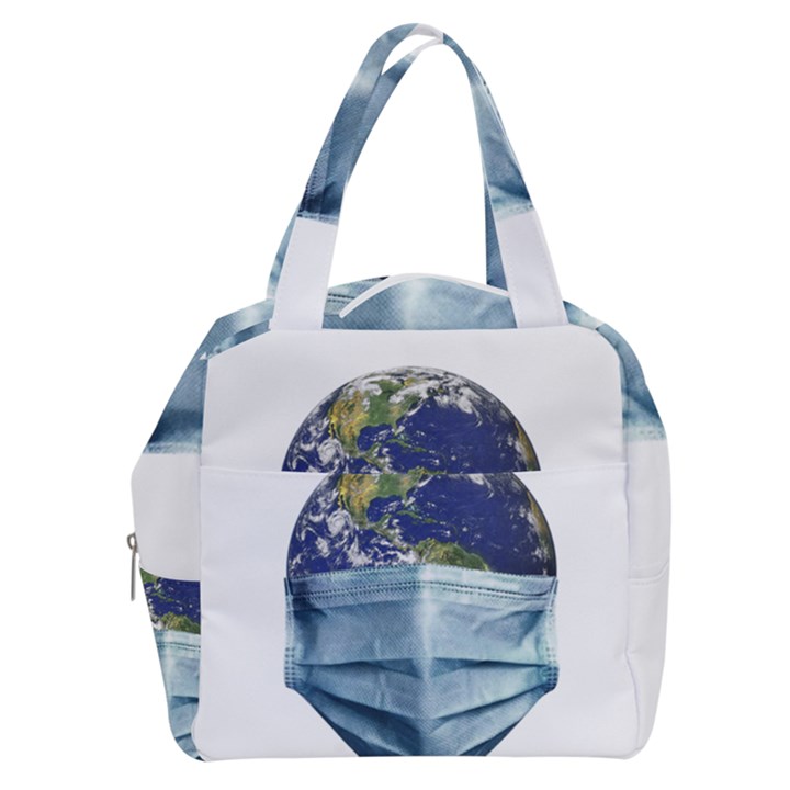 Earth With Face Mask Pandemic Concept Boxy Hand Bag