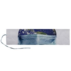 Earth With Face Mask Pandemic Concept Roll Up Canvas Pencil Holder (l) by dflcprintsclothing