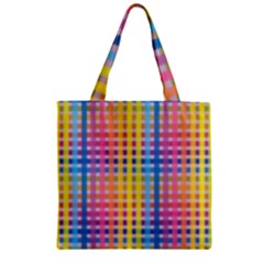 Digital Paper Stripes Rainbow Colors Zipper Grocery Tote Bag