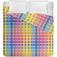 Digital Paper Stripes Rainbow Colors Duvet Cover Double Side (king Size)