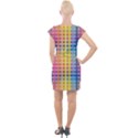 Digital Paper Stripes Rainbow Colors Cap Sleeve Bodycon Dress View2