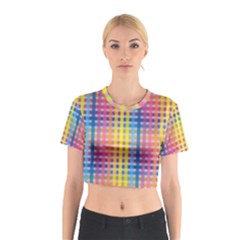 Digital Paper Stripes Rainbow Colors Cotton Crop Top