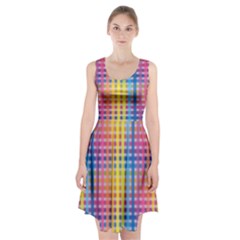 Digital Paper Stripes Rainbow Colors Racerback Midi Dress