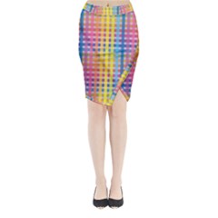 Digital Paper Stripes Rainbow Colors Midi Wrap Pencil Skirt