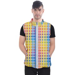 Digital Paper Stripes Rainbow Colors Men s Puffer Vest