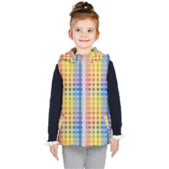 Digital Paper Stripes Rainbow Colors Kids  Hooded Puffer Vest