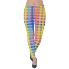 Digital Paper Stripes Rainbow Colors Velvet Leggings