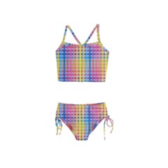 Digital Paper Stripes Rainbow Colors Girls  Tankini Swimsuit