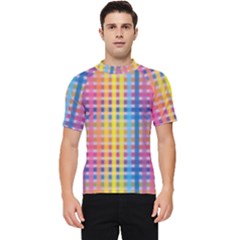 Digital Paper Stripes Rainbow Colors Men s Short Sleeve Rash Guard by HermanTelo