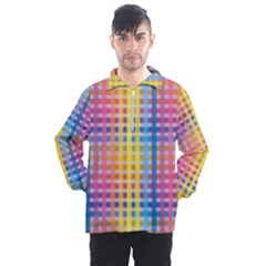 Digital Paper Stripes Rainbow Colors Men s Half Zip Pullover