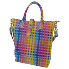 Digital Paper Stripes Rainbow Colors Buckle Top Tote Bag by HermanTelo