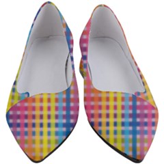 Digital Paper Stripes Rainbow Colors Women s Block Heels 