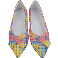 Digital Paper Stripes Rainbow Colors Women s Bow Heels