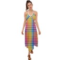 Digital Paper Stripes Rainbow Colors Halter Tie Back Dress  View1