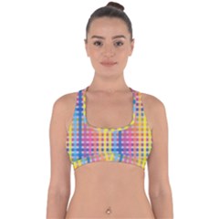 Digital Paper Stripes Rainbow Colors Cross Back Hipster Bikini Top  by HermanTelo