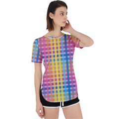 Digital Paper Stripes Rainbow Colors Perpetual Short Sleeve T-shirt by HermanTelo