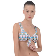 Butterfly Digital Paper Lace Front Tie Bikini Top