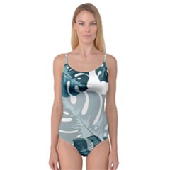 Monstera Leaves Background Camisole Leotard 