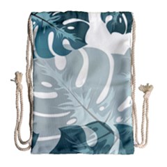 Monstera Leaves Background Drawstring Bag (Large)