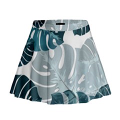 Monstera Leaves Background Mini Flare Skirt